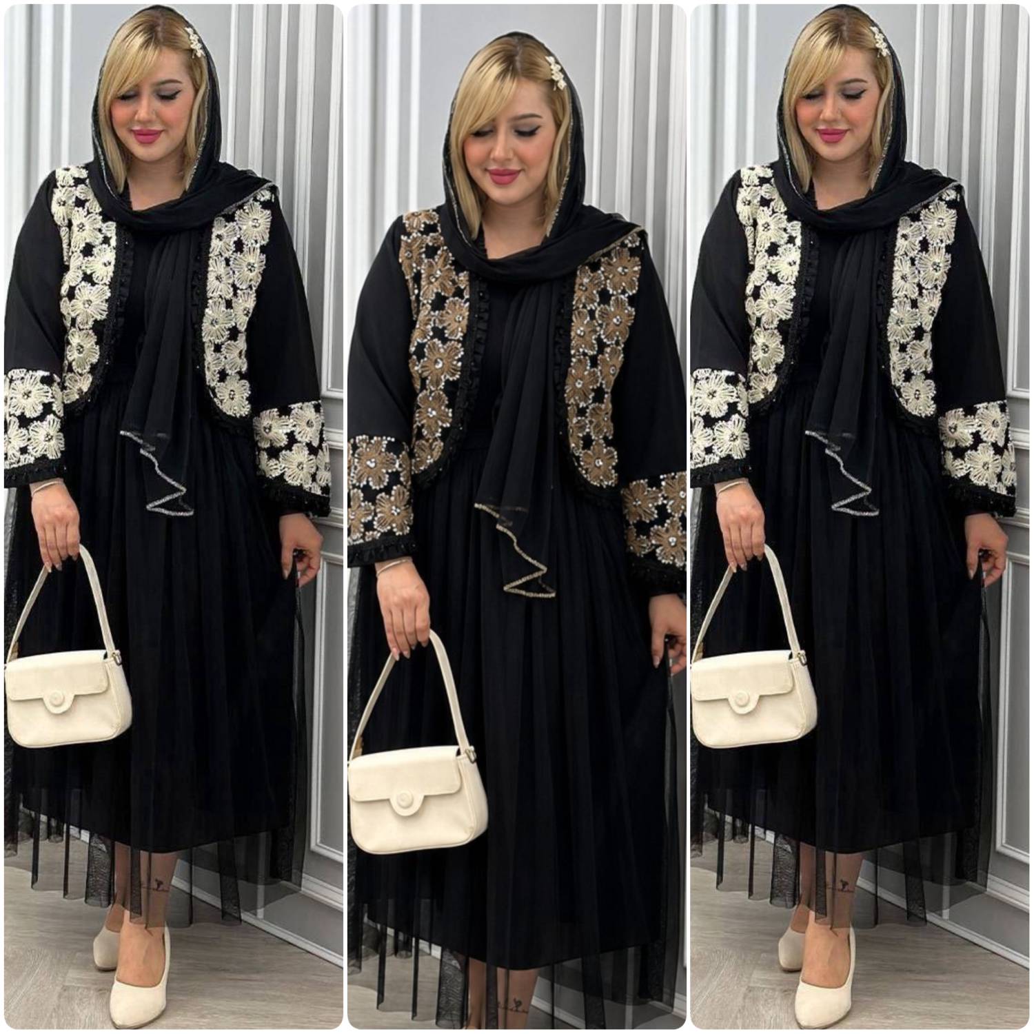 ست سه تیکه مازراتی و خرجکار هندی مدل روناک تا سایز ۴۶