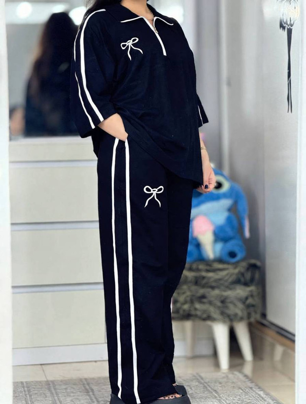 ست تیشرت شلوار پنبه گلکسی مدل ژاله تا سایز ۴۶