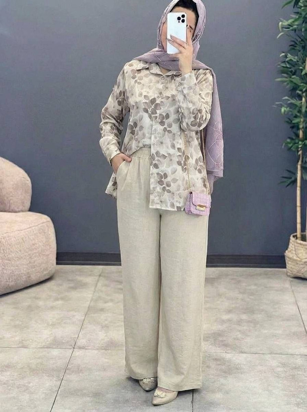 شومیز شلوار شانتون مدل ونوس تا سایز 46